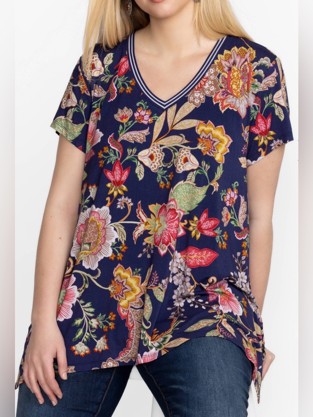 Johnny Was The Janie Favorite Drape Tunic V-Neck Tee XL